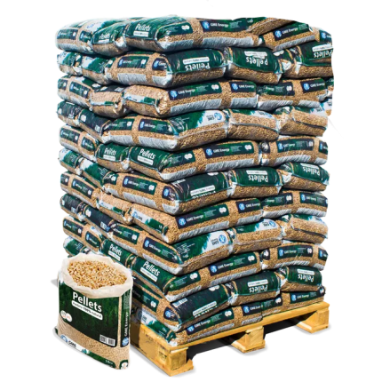 Palet de Pellets de Madera GME Energy – 77 Sacos (1.155 kg) de Calor Eficiente